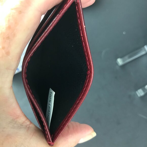 Johnston Murphy red leather card holder, NWOT - Picture 4 of 4